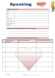 English Worksheet: Speaking Activity - Speed Dating 