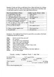 English Worksheet: Reported Speech Practice