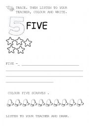 English Worksheet: number 5