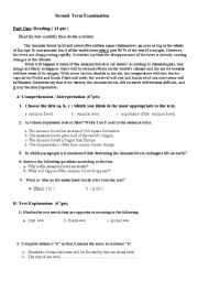 English Worksheet: examination 