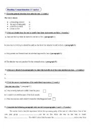 English Worksheet: 2nd year end term test n 1