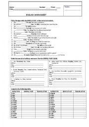 English Worksheet: SIMPLE PAST