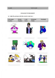 English Worksheet: Jobs vocabulary worksheet