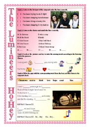 English Worksheet: Ho Hey - The lumineers