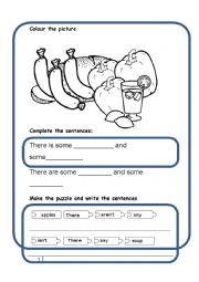 English Worksheet: There is / There are