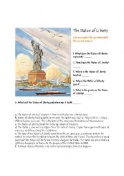 English Worksheet: The Statue of Liberty