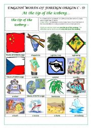 English Worksheet: ENGLISH WORDS OF FOREIGN ORIGIN C - D (CHINESE, CZECH and DUTCH) - a pictionary