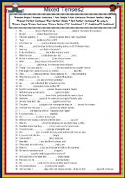 English Worksheet: Mixed Tenses 2