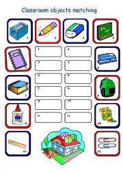 English Worksheet: School objects worksheet