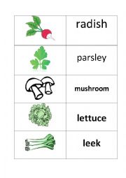 English Worksheet: vegetables memory