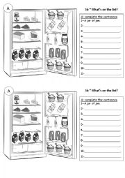 English Worksheet: FOOD AND QUANTIFIERS - LEVEL 1