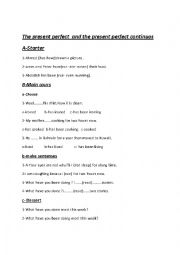 English Worksheet: exercise on the present perfect and present perfect con.