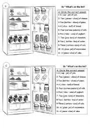 English Worksheet: FOOD AND QUANTIFIERS