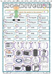 English Worksheet:  My kitchen  2 / 3