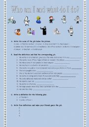 English Worksheet: Jobs and Simple Present