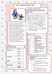 English Worksheet: Toms working day