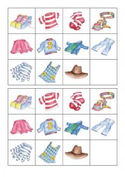 English Worksheet: clothes memory