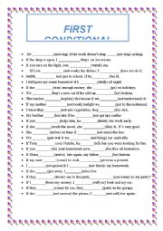 English Worksheet: FIRST CONDITIIONAL