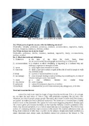 English Worksheet: Living in a city
