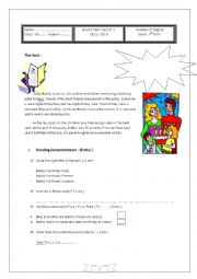 English Worksheet: end of term test n 2 7th form