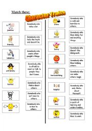 English Worksheet: Character Traits