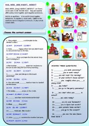 English Worksheet: WAS, WASNT, DID, DIDNt