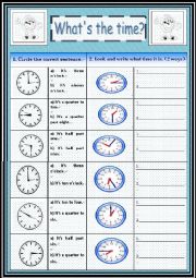 English Worksheet: tell the time