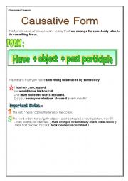 English Worksheet: Causative Form 