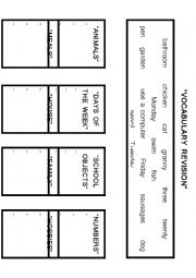 English Worksheet: VOCABULARY REVISION