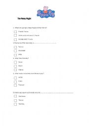 English Worksheet: Peppa Pig - The noisy night