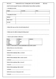 English Worksheet: Having Dinner with the Smiths(3)