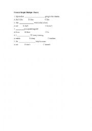 English Worksheet: Present Simple Multiple Choice