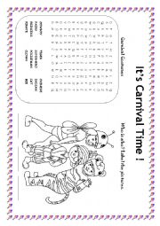 English Worksheet: Its Carnival time!