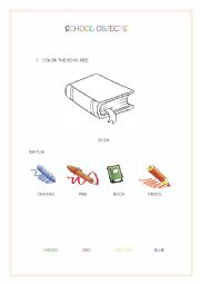 English Worksheet: School objects