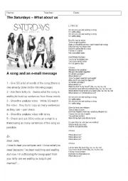 English Worksheet: What about us - The Saturdays