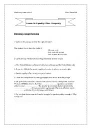 English Worksheet: eauqlity offers prosperity