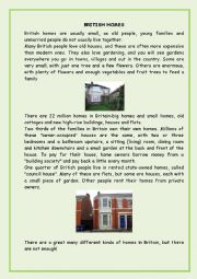 English Worksheet: British homes