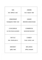 English Worksheet: Taboo Game with 10 Pages! 