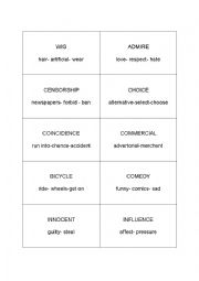 English Worksheet: Taboo Game with 10 Pages! 