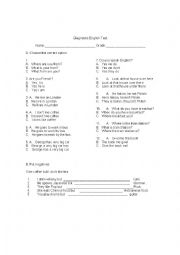 English Worksheet: Diagnostic worksheet