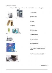 English Worksheet: Inventions and gadgets