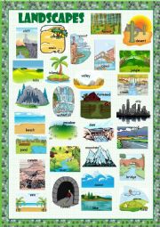 English Worksheet: Landscapes Picture Dictionary