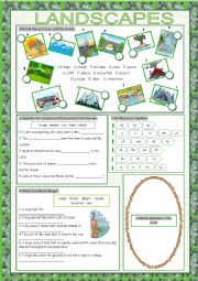 English Worksheet: Landscapes Vocabulary Exercises