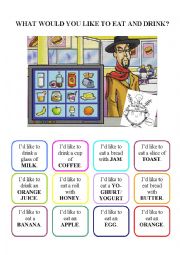 English Worksheet: What would you like to eat and drink