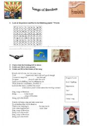 English Worksheet: Songs of freedom