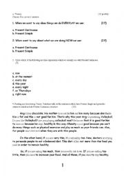 English Worksheet: PRESENT SIMPLE VS CONTINUOUS FAST ONE!