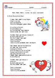 English Worksheet: Love is all around (song by Wet Wet Wet)
