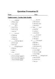 English Worksheet: question formation