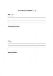 English Worksheet: Adaptation Chart