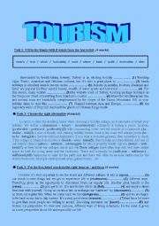 Language Tasks about tourism and holidaying (3rd forms)